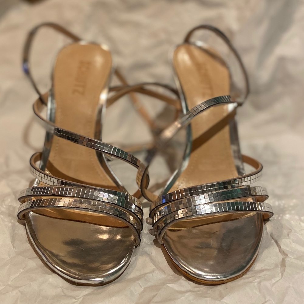 Schutz Disco Ball Strappy Heel